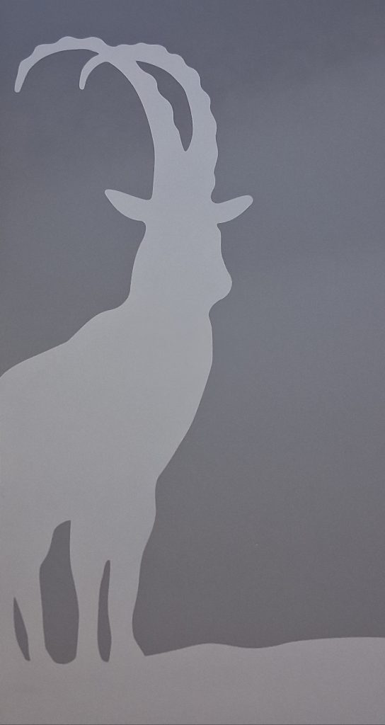 Capra ibex' graphic on travel ticket machines - seen in Switzerland 2026