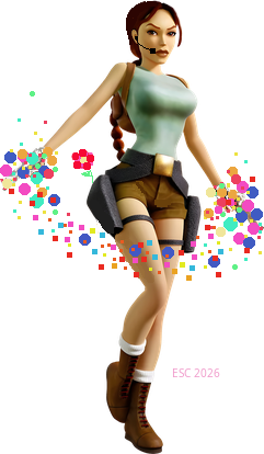 Lara Croft - artificial protagonist of Tomb Raider and known as the brunette pendant of Nina, known as artificial protagonist of the Tekken cosmos. (Both invented in the 1990's.) Created 3D characters equipped with unnatural deformations and parodying body parts in combination with combat fantasies related to weaponry fetish by representing martial arts as usual to resolve problems and managing relevant tasks in timed levels.