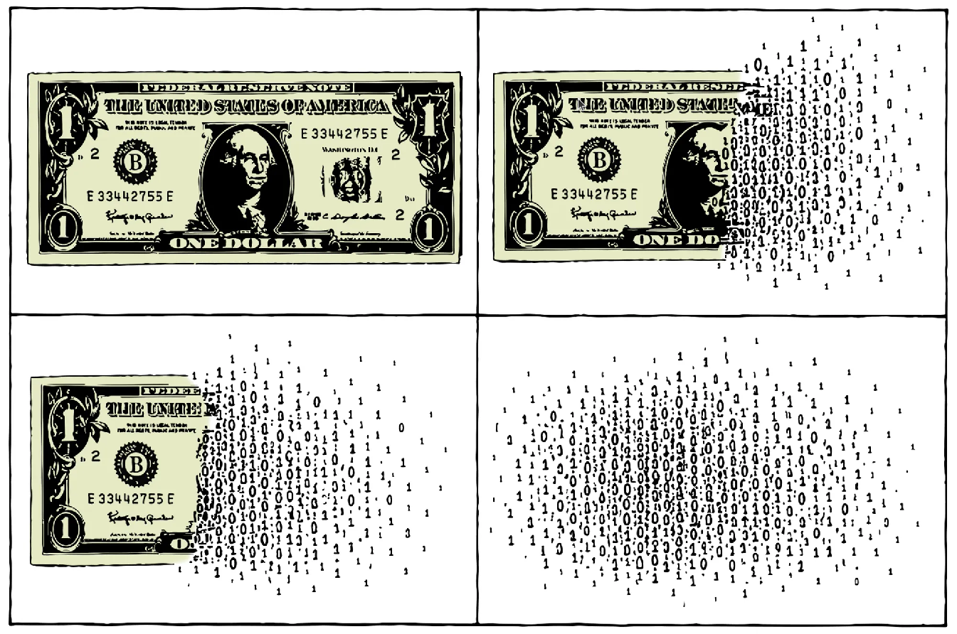 Cash to Code I Illustration: Daniel David Freeman for Bloomberg