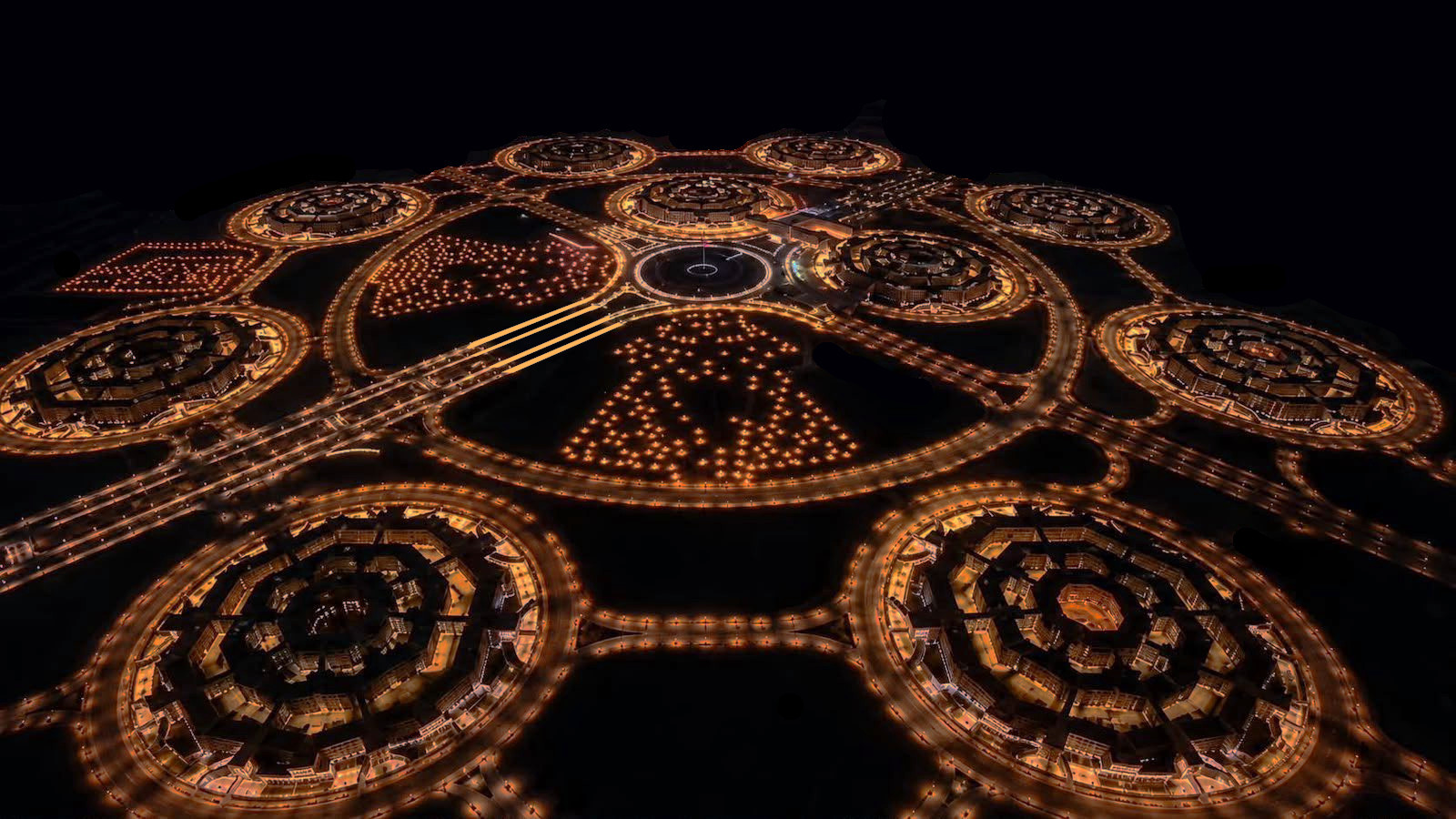 More Land Settlement 2050 I Example Israel I Night view version