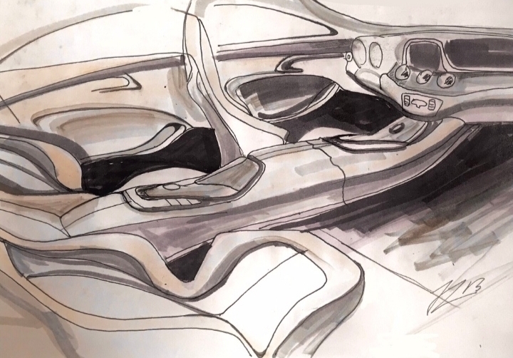 Car interior design I Drawing I JL 2013