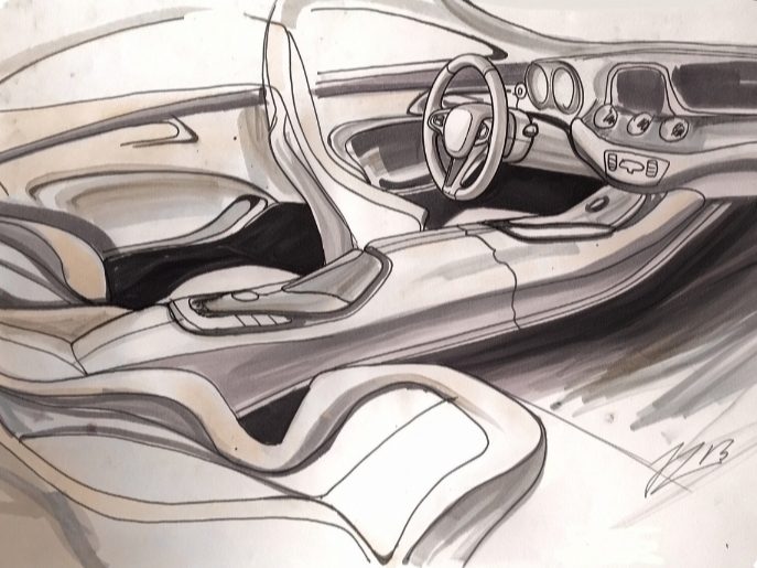 Car interior design I Drawing AI tool completed I JL 2026